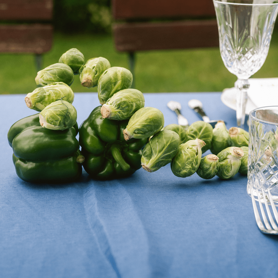 modrý obrus, ľan, prenájom, dreamy day, agentúra, catering